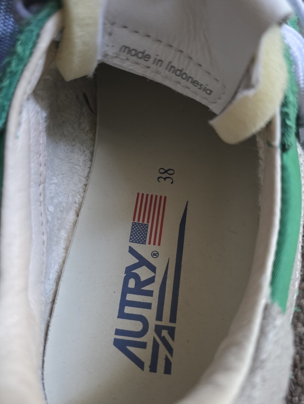 NEW AUTRY women's reelwind low sneakers in green nylon and suede size 38 - Picture 5 of 8